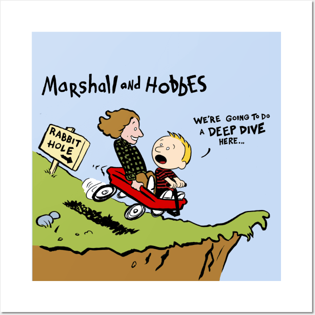 Marshall and Hobbes Wall Art by BeckyandShoulderAngel